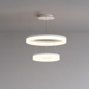 Lustra LED cu telecomanda suspendata 2 cercuri alba 114W