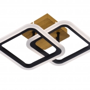 Lustra LED dimabila cu telecomanda 3 functii Wood Frame patrate 52W