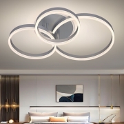 Lustra LED dimabila cu telecomanda 3 functii silver 150W