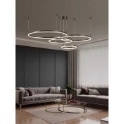 Lustra LED dimabila cu telecomanda 4 corpuri negru 60x50x40x30cm 148W