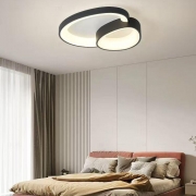 Lustra LED dimabila neagra cu telecomanda 3 functii 146W