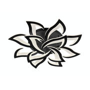 Lustra LED florala neagra 168W cu telecomanda 75cm