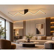 Lustra LED liniara in zigzag 56W cu telecomanda 120cm