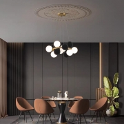 Lustra moderna suspendata Black Sphere 16 globuri