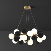 Lustra moderna suspendata Black Sphere 32 globuri