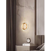 Pendul LED auriu cu inel decorativ 12W
