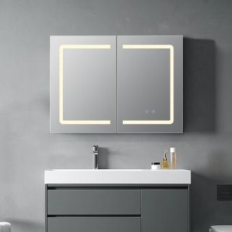 Dulap de baie cu oglinda led 80x60cm intrerupator touch si dezaburire DYG5310 