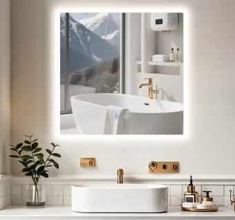 Oglinda LED 70x70CM dimabila intrerupator touch dezaburire DY22018-1 49W