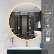 Oglinda LED Rotunda 80cm intrerupator touch dezaburire ceas CCT Dimabila MB011- 80 46W
