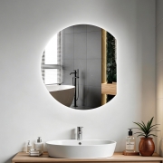 Oglinda LED de baie tip arc moderna 80X70CM dimabila intrerupator touch dezaburire DY22020-1 40W