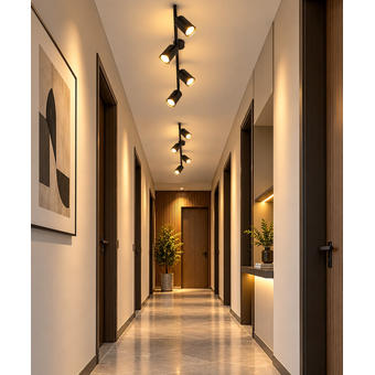 Plafoniera neagra cu 4 spoturi GU10 100cm 