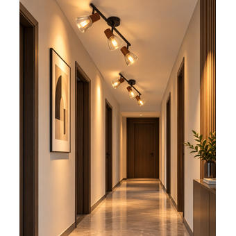 Plafoniera rustica cu 3 spoturi E14 48cm 