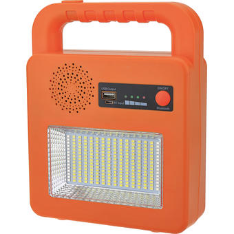 Lampa portabila solara cu difuzor Bluetooth 3 7V 6AH 3W 400Lm IP44 galben 