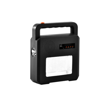 Lampa portabila solara cu difuzor Bluetooth 3 7V 6AH 3W 400Lm IP44 negru 