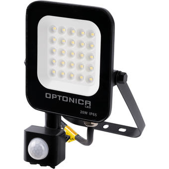 Proiector LED 20W cu senzor negru SMD 1800Lm IP65 2700K 
