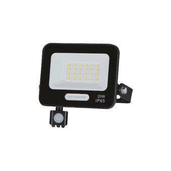 Proiector LED 20W cu senzor negru SMD 1800Lm IP65 4000K cablu 15cm 