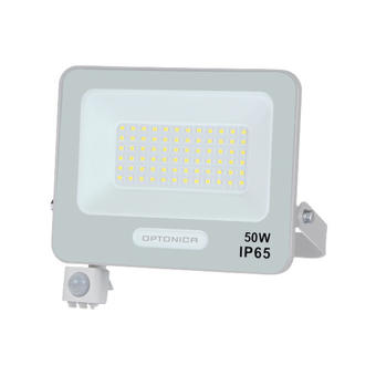 Proiector LED 50W cu senzor alb SMD 4500Lm IP65 4000K cablu 15cm 
