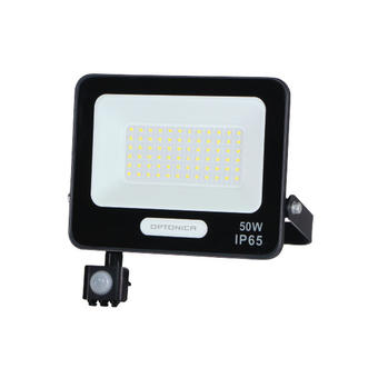Proiector LED 50W cu senzor negru SMD 4500Lm IP65 4000K cablu 15cm 