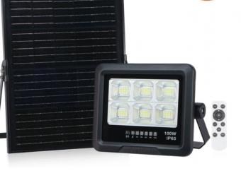 Proiector LED solar cu telecomanda 100W