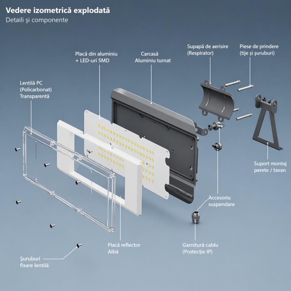 Proiector LED SMD orientabil 3 in 1