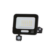 Proiector LED 20W cu senzor negru SMD 1800Lm IP65 6000K cablu 15cm