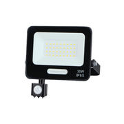Proiector LED 30W cu senzor negru SMD 2700Lm IP65 3000K cablu 15cm