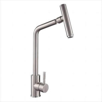 Baterie bucatarie chiuveta monocomanda pipa inalta inox gri 