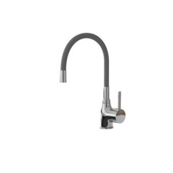 Baterie bucatarie chiuveta monocomanda pipa inalta metal argintiu gri OD8591 