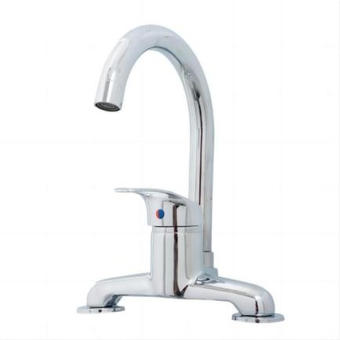 Baterie bucatarie pe blat chiuveta monocomanda pipa inalta compozit metal argintiu 