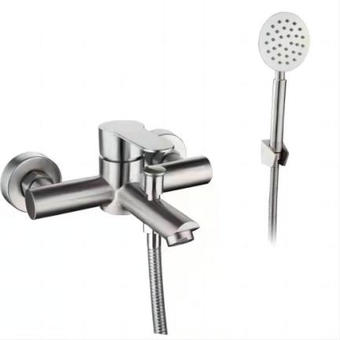 Baterie cada perete monocomanda standard inox argintiu periat 