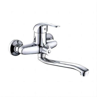 Baterie cada perete monocomanda standard inox argintiu periat 