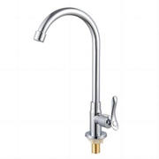 Baterie apa rece si robinet chiuveta monocomanda pipa inalta inox argintiu