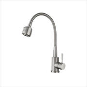 Baterie bucatarie chiuveta monocomanda pipa inalta inox gri