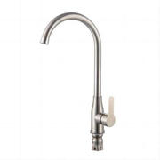 Baterie bucatarie chiuveta monocomanda pipa inalta inox gri