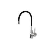 Baterie bucatarie chiuveta monocomanda pipa inalta metal argintiu negru OD8591