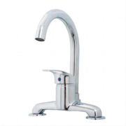 Baterie bucatarie pe blat chiuveta monocomanda pipa inalta compozit metal argintiu