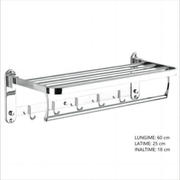 Suport prosop cu polita si carlige inox