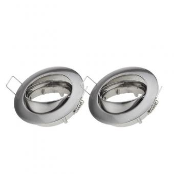 Set 2 rame rotunde spot LED orientabil inox
