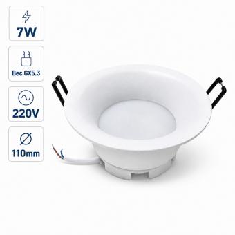 Spot LED 7W rotund alb incastrat 110x50 mm 560lm 
