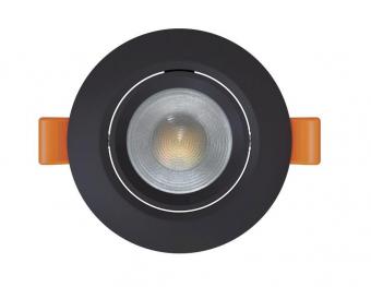 Spot LED rotund negru CCT 6W