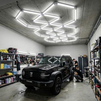 Tavan LED hexagon set 11 poligoane 3050 x 2680 mm 428W 