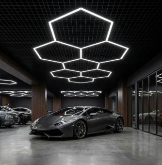 Tavan LED honeycomb set 7 hexagoane 3850 x 1670 mm 250W 