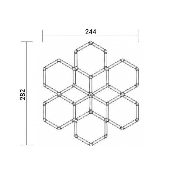 Tavan LED hexagon set 12 poligoane 2820 x 2440 mm 294W