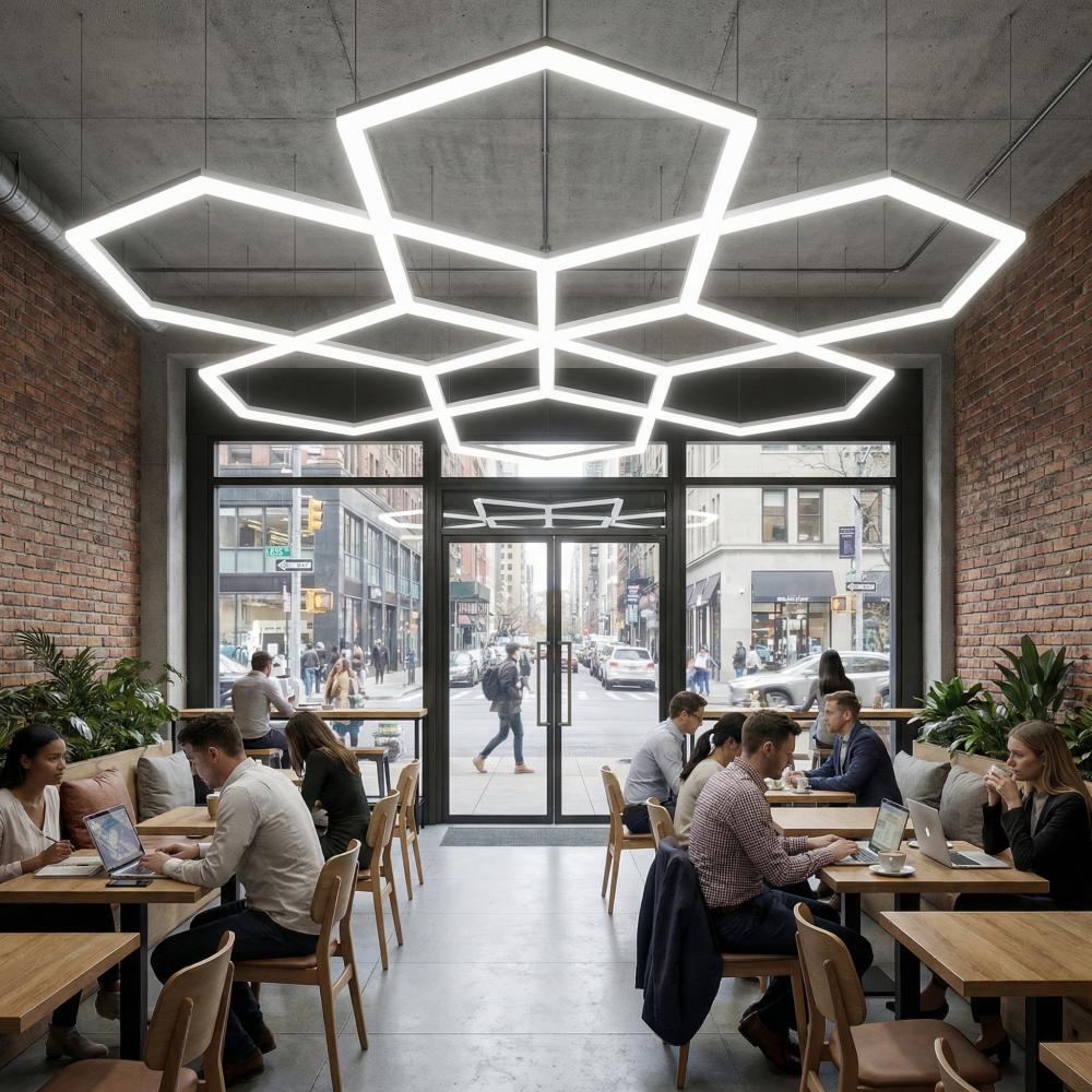 Tavan LED hexagon set 12 poligoane 2820 x 2440 mm 294W