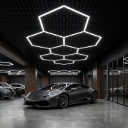 Tavan LED honeycomb set 7 hexagoane 3850 x 1670 mm 250W